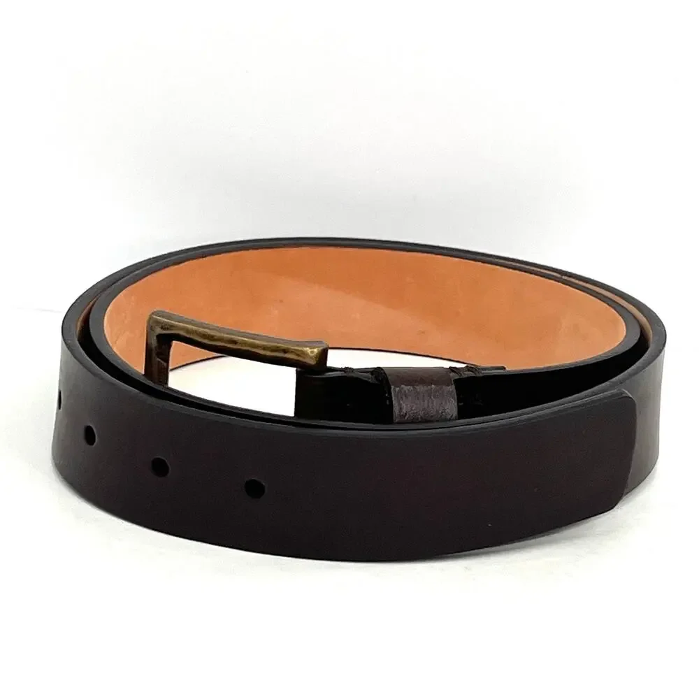 Trafalgar Ashton genuine Italian leather square buckle men’s brown tobacco belt